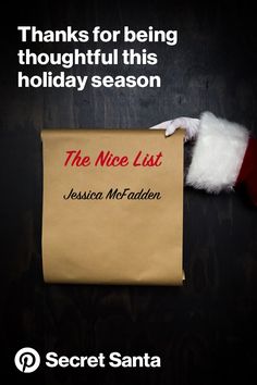 You've stepped up your gifting game this year and earned your spot on Santa's nice list. For more personalized gift ideas, visit #PinterestSecretSanta.