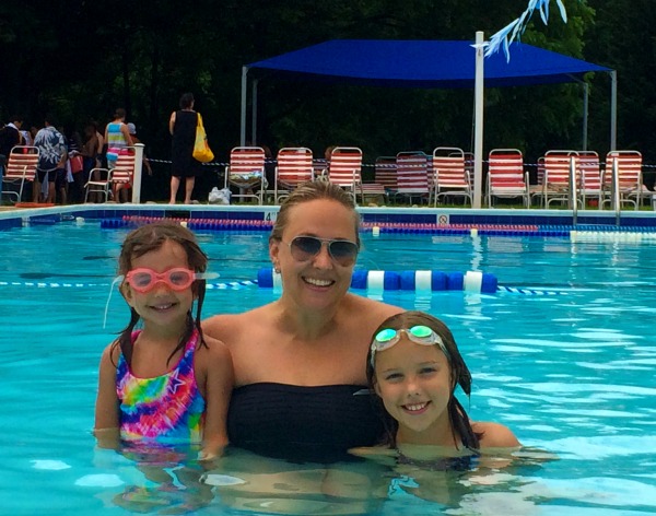 at the pool with my kids